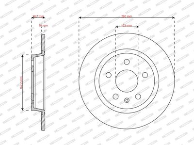 Remschijf set (2 stuks) Achter Links/Rechts past: MG ZS Electric 03.19-