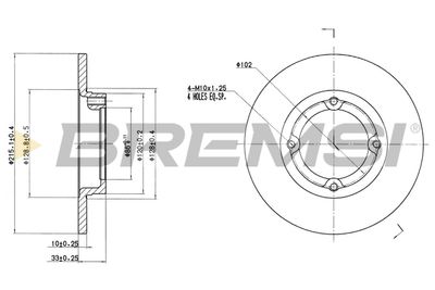 Тормозной диск BREMSI CD7098S для SUZUKI LJ80