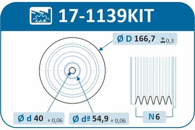 Sada remenice, kľukový hriadeľ IJS GROUP 17-1139KIT