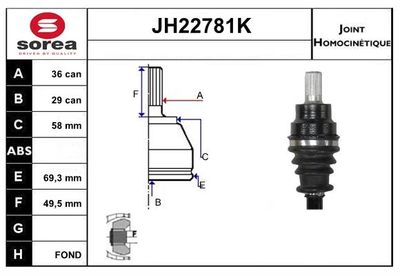 GELENKSATZ ANTRIEBSWELLE SNRA JH22781K
