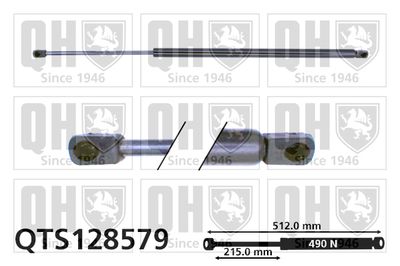 Газовая пружина, крышка багажник QUINTON HAZELL QTS128579 для CITROËN C5