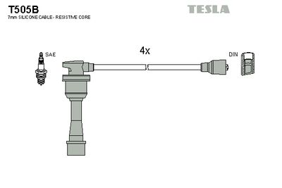 Комплект проводов зажигания TESLA T505B для MITSUBISHI COLT