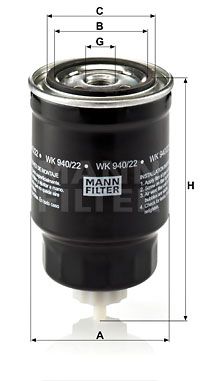Топливный фильтр MANN-FILTER WK 940/22 для NISSAN CABSTAR