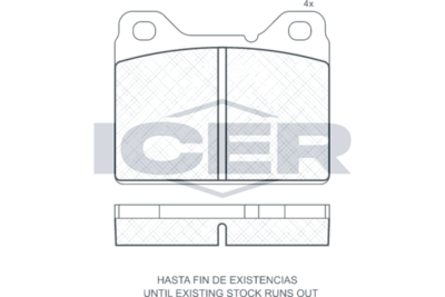 комплект спирачно феродо, дискови спирачки ICER 180769