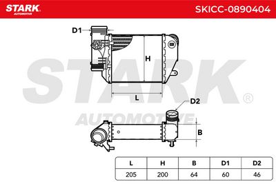 интеркулер (охладител за въздуха на турбината) STARK SKICC-0890404