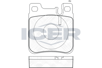 комплект спирачно феродо, дискови спирачки ICER