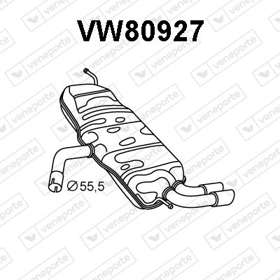 Глушитель выхлопных газов конечный VENEPORTE VW80927 для VW EOS