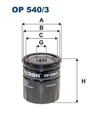 Масляный фильтр FILTRON OP 540/3 для HAVAL JOLION