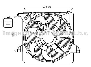 Вентилятор, охлаждение двигателя AVA QUALITY COOLING KA7540 для KIA SORENTO