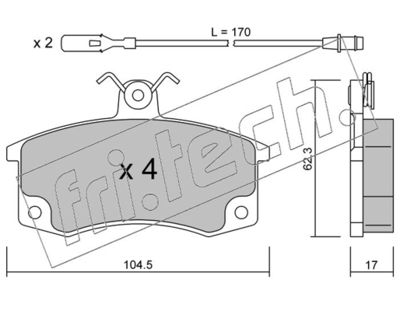 Zestaw klocków hamulcowych, hamulce tarczowe FRI.TECH. 064.1