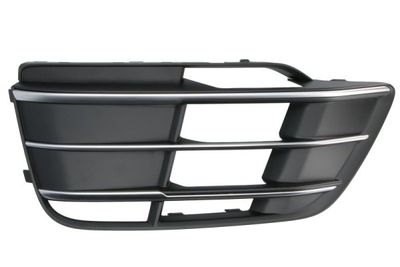 Voorbumper afdekking Voor Links (met verchroomde stipe, plastic, chroom/zwart glanzend, S-LINE) past: AUDI Q5 FY 01.17-10.20