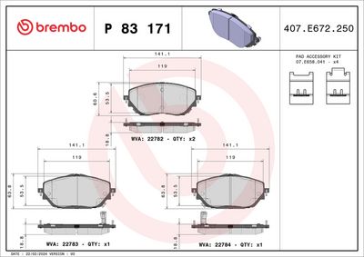 SET PLACUTE FRANA FRANA DISC BREMBO P83171