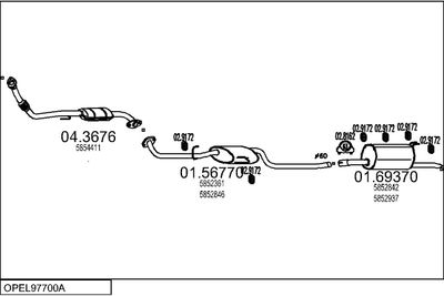 SISTEM DE ESAPAMENT MTS OPEL97700A015324