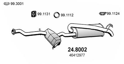 ASSO 24.8002 Глушитель выхлопных газов  для LANCIA DEDRA SW (835_) 2.0 16V (835ED)