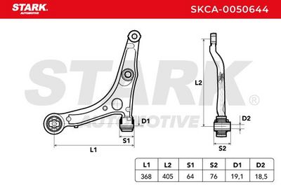 носач, окачване на колелата STARK SKCA-0050644
