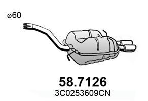 ASSO 58.7126 Глушитель выхлопных газов  для VW CC (Фольцваген Кк)