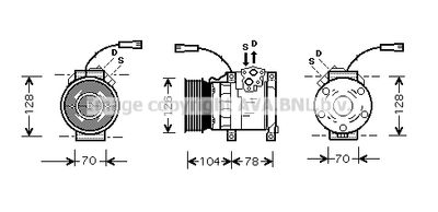 PRASCO AUK168 Компрессор кондиционера  для LAND ROVER FREELANDER I Soft Top (L314) 2.0 DI 4x4
