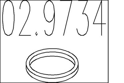 Уплотнительное кольцо, труба выхлопного газа MTS 02.9734 для DAEWOO REZZO