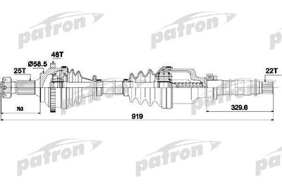 PATRON PDS1562 Сальник полуоси  для PEUGEOT 206 (Пежо 206)