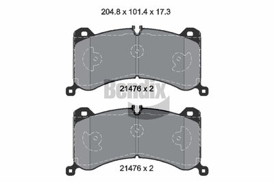 Комплект тормозных колодок, дисковый тормоз BENDIX Braking BPD2427 для AUDI E-TRON
