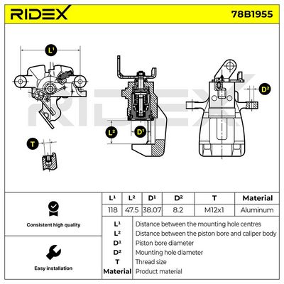 спирачен апарат RIDEX 78B1955