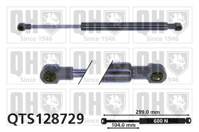 Газовая пружина, крышка багажник QUINTON HAZELL QTS128729 для VOLVO C70