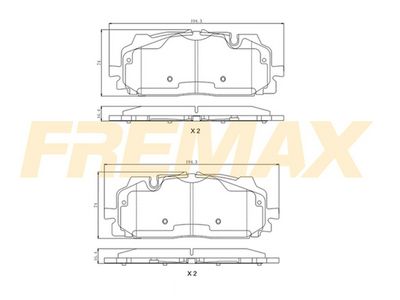Jarrupalasarja (4kpl), levyjarru FREMAX FBP-1396