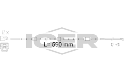 предупредителен контактен сензор, износване на накладките ICER 610619 E C