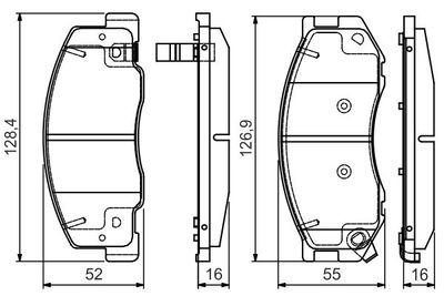 Комплект тормозных колодок, дисковый тормоз BOSCH 0 986 495 166 для TOYOTA PREVIA