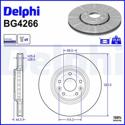 BREMSSCHEIBE DELPHI BG4266 0