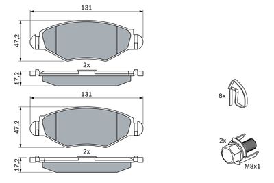 Brake Pad Set, disc brake 0 986 494 039