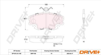 BREMSBELAGSATZ SCHEIBENBREMSE DR!VE+ DP1010101160 2