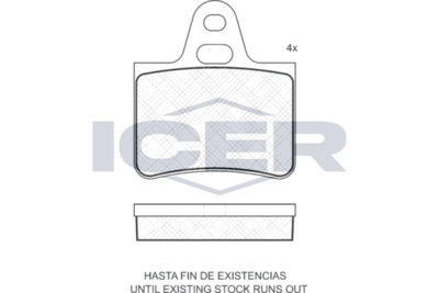 комплект спирачно феродо, дискови спирачки ICER 180138