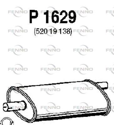 Средний глушитель выхлопных газов FENNO P1629 для JEEP CHEROKEE