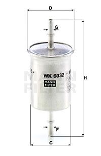 Топливный фильтр MANN-FILTER WK 6032 для SMART FORTWO