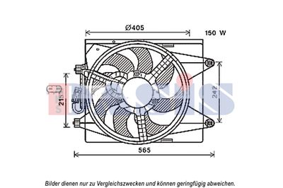 Вентилятор, охлаждение двигателя AKS DASIS 018015N для LANCIA YPSILON