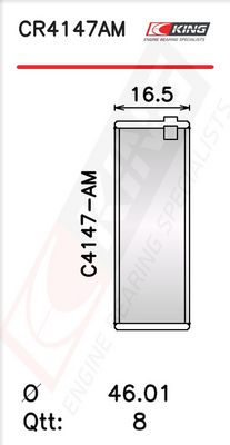 Черупка на биелен лагер KING CR4147AM0.25