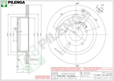 Тормозной диск PILENGA V571 для INFINITI M45