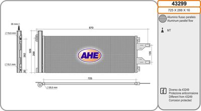 AHE 43299 Радиатор кондиционера  для FIAT DUCATO (Фиат Дукато)