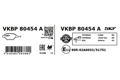 Brake Pad Set, disc brake VKBP 80454 A