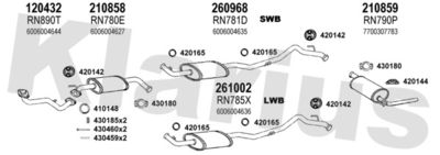 Układ wydechowy KLARIUS 720966E