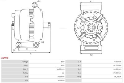 Alternator A3078