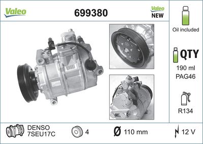 VALEO Compressor, airconditioning VALEO CORE-FLEX (699380)