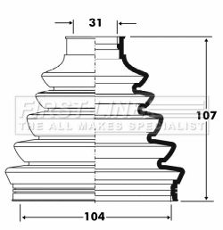 Bellow, drive shaft FIRST LINE FCB6087