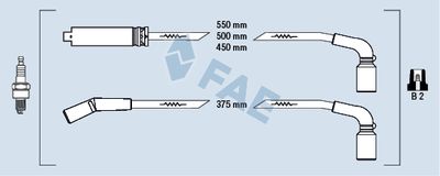 Комплект проводов зажигания FAE 83562 для DAEWOO REZZO