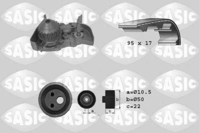 3904025 SASIC Водяной насос + комплект зубчатого ремня