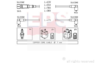 Комплект проводов зажигания EPS 1.501.660 для VW CADDY
