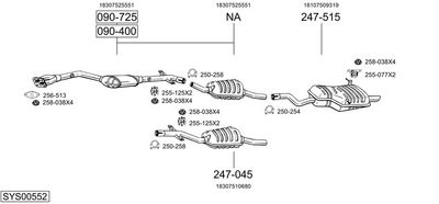 Изпускателна система BOSAL SYS00552
