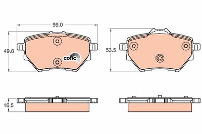 Комплект тормозных колодок, дисковый тормоз GDB2036