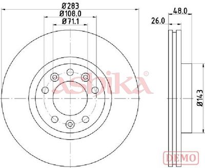спирачен диск ASHIKA 60-00-0634C